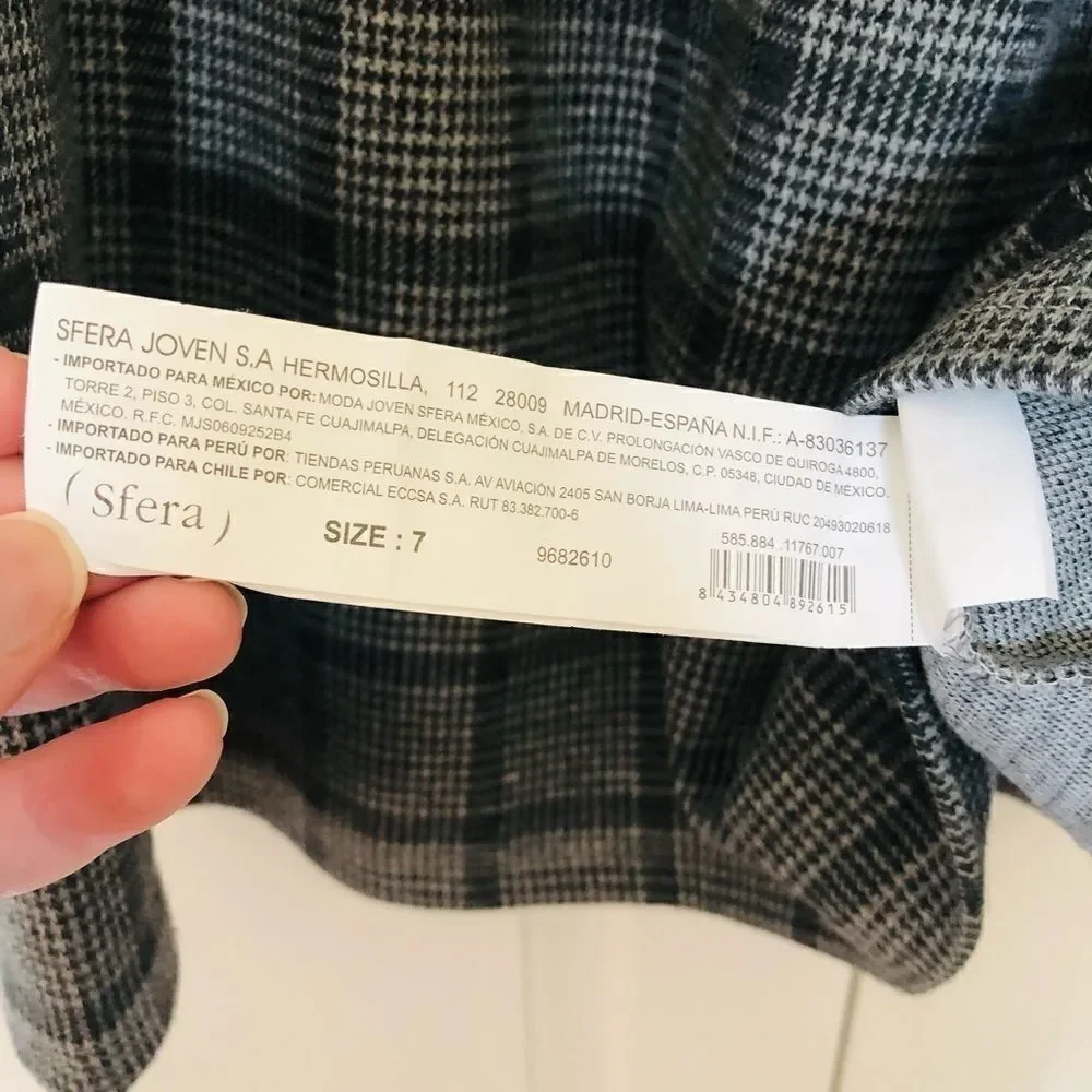 Sfera Girls’ Black & Grey Plaid Dress‎
